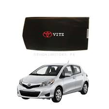 Toyota Vitz 2015 to 2019 Sun Shades Car Windows Curtains 4 pieces With Vitz Logo, Foldable, Jet Black
